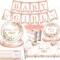 Rose Gold Baby Shower Plates and Napkins Pink Floral Baby Shower Plates Napkins Cups Banner